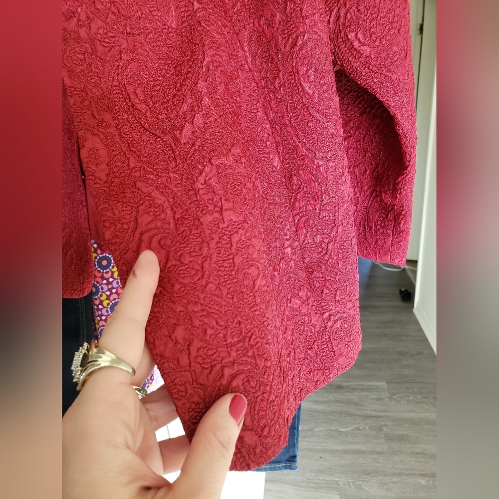 Nwot Ruby Glittered Texture Rouge Blazer - image 2
